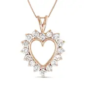 1.5 CT. T.W. Natural Diamond Heart Pendant in 14K Rose Gold (I/I1)