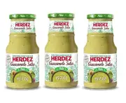 HERDEZ Guacamole Salsa Mild, 3-Pack –Size 15.7 oz Glass Jars, Gluten-Free