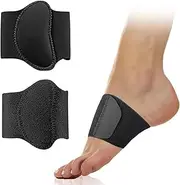 Jrusmr Foot Arch Supports Gel-Padded, Adjustable Compression Sleeves for Plantar Fasciitis, Heel Spurs, Flat Feet & Fallen Arches, Enhanced Foot Care, Fits All Shoes (Black)