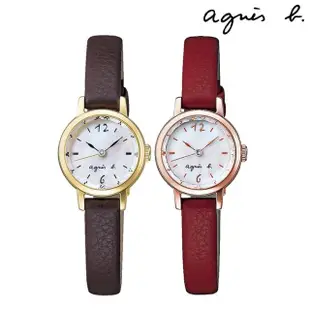 【agnes b.】marcello系列手寫時標經典Give Love限定女錶20mm(紅色)