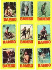 1985 Topps Rambo First Blood II Set of 22 Sticker Cards Sylvester Stallone NM