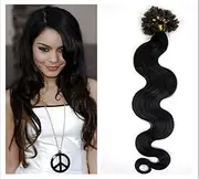 Remeehi Body Wavy Remy Nail U Tip Keratin Human Hair Extensions 1G/S 100 Strands 16 Inch #16 Dark Honey Blonde