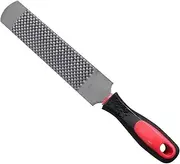 NSXAYIWE 8 Inch Hoof Rasp, Horseshoe File with Rubber Handle, Steel Flat Double Cut File with Ergonomic Grip for Hoof Care