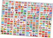 INOOMP 8 Sheets Decorative World Flag Stickers Easy to Use Football Fan Stickers for Football Matches Parties and Cheering Your Favorite Team