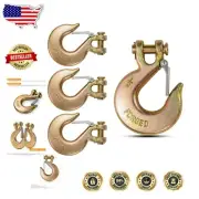 4-Pack Heavy-Duty 1/2-Inch Clevis Slip Hooks with Safety Latch - 48,000 lbs
