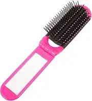 NULYLU Hair Brush Set with Mirror Women's Portable Folding Hair Styling Comb Scalp Brush for Smooth Hair
