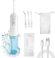 WANVISLIN Water Dental Flosser Pick for Teeth,Cordless Portable Oral Irrigator 200ML Rechargeable Home&Travel Irrigation Cleaner,4 Modes&IPX7 Waterproof Electrical Water Flosser for Teeth