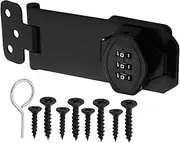 3 Keyless Cabinet Lock Digit Combination Code Hasp Latch for Secure Wooden Drawer Cupboard Locker and Closet No Drill Installation for Use Shed and Outlet