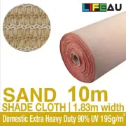 90% UV SAND 1.83 x 10m Shadecloth Domestic Extra Heavy Duty Shade Cloth 1.83m