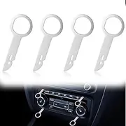 Wzenclave 4Pcs Car CD Radio Removal Tools Release Keys Stereo Extraction Kit Stereo Extraction Tool Pin Easy To Hold Stainless Steel Car CD DVD Host Key Removal Tool Compatible With Becker JVC