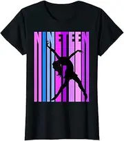 [X.Style] Girls 19th Birthday Expressive Contemporary Dance Dancer ds904 T-Shirt (2XL) Black