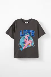 [Cotton On Kids] Cotton On Kids - My Little Pony Drop Shoulder Short Sleeve Tee - Lcn has mlp love/washed phantom 8 LCN HAS MLP LOVE/WASHED PHANTOM