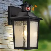 Motion Sensor Outdoor Wall Light - Black Dusk to Dawn Outdoor Lighting, LED W...