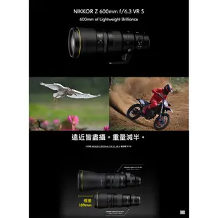 【NIKON 尼康】NIKKOR Z 600mm f6.3 VR S 望遠鏡頭 大砲 (公司貨) #原廠保固