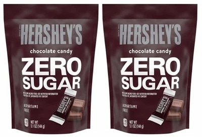 Hershey's Zero Sugar Chocolate Candy Aspartame Free 2 Pack