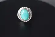 Blue Amazonite .925 Sterling Silver Cabochon Gemstone Bezel ring size 6.5