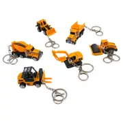 Yamaler Mini Truck Keychain 1:64 Scale Construction Series Forklift Tractor Excavator Roller Alloy Model Decoration with Buckle Engineering Car cle...
