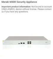 Cisco Meraki MX80 5 Ports 1000Base-T + 1 WAN Port Cloud Managed Network --NEW!--