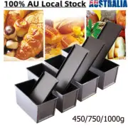 450-1000g Rectangle Non-stick Toast Bread Baking Mold Loaf Tin Pan With Lid AU