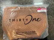 Thirty-One Thirtyone 31 Gifts Just Faux Bundle - BRAND NEW Caramel Woven Leather