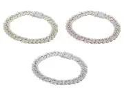 Miami Cuban 6 1/5 CT Real Diamond Link Bracelet Gold 8MM 7"