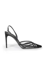 Black Dania PVC Slingback Heels