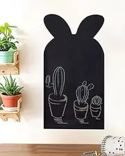 Magnetic Wall Decal for Kids, Magnetic Chalkboard Contact Paper for Wall, Playroom Essentials, Includes Dustless Chalks, Chalk Holder, Wipe Cloth, Stickers (Black Rabbit, 22.8" x 46.5")