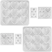 HOVEOX 6 Pieces Heart Shaped Resin Molds Heart Shape Epoxy Mold Resin Casting Mold for Craft Making