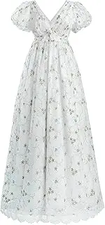 [CR ROLECOS] Regency Women's Jane Austen Empire Waist Renaissance Victorian Dress for Party Wedding Gala with Gloves