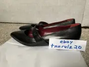 New Black CHANEL Leather CC Logo Pointed-toe Flat Dress Shoes 38.5 (7-7.5)