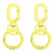 2.2" Swivel Snap Hooks with Key Rings, 2Pcs Oval Clasp Clip, Yellow