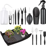 Succulent Tools Set ,Mini Gardening Tools Set 16Pcs Bonsai Tree Kit Succulent Plants Tools for Indoor Outdoor Miniature Fairy Garden Plant Care