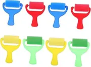 jojofuny 8Pcs Paint Roller Brush with Comfortable Ergonomic Handles Vibrant Colors for Early Learning Safe Sponge Material for Imaginative Crafting and Painting Fun