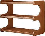 3 Tiers Wooden Shelf, Wall Mounted Spice Rack, Portable Storage Racks, Cabinet Storage Rack Suitable for Kitchen Bathroom Livingroom Countertops (Wooden, 30 * 20 * 36 CM)