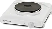 ROMMELSBACHER Single Hotplate THS 1590 - Made in Germany, 1 Cast Heating Plate 180 mm Diameter, Fire-Enamelled Housing, 7-Stroke Switch, Power-Controlled Control, Overheating Protection, 1500 Watt, White