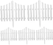 White Garden Fence, 5Pcs White Picket Fence, 18x15 Inch Elegant Plastic Decorative Hedge, Lawn Border for Garden, Landscaping, Farms