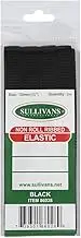 Sullivans Non Roll Ribbed Elastic, 2 Meter Length x 12 mm Width, Black