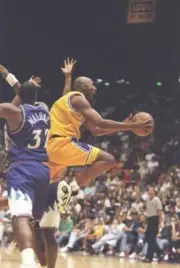 Guard Kobe Bryant Los Angeles Lakers jumps for the ball at a playo- Old Photo
