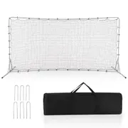 Costway 375cm x185cm Soccer Rebounder Net Soccer Equipment Set White