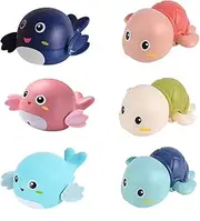 Baby Bath Toys,Cute Animal Clockwork Bathtub Swimming Pool Toy for 1-3 Years Boy Girls Gifts Swim Pool Bath Toys for Toddler Bathtub Toys,Preschool Toddler Pool Toys 6pcs Set (Whale and Turtle)
