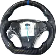 Hydro Dip Carbon Fiber Steering Wheel,Compatible With Bmw E90 E89 2005-2012 E91 E92 E93 2007-2012 330i 335i 328i M3 3 Series Steering Wheel(Blue No paddle)