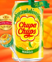 CHUPA CHUPS SPARKLING DRINK - MANGO - 345ml CAN - SODA FIZZY LOLLIPOP CANDY