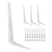 4Pcs 8 x 6 Inch Shelf Bracket Metal L Brackets Floating Shelf Brackets White