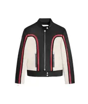 racer blouson jacket in soft lambskin FR38 Black
