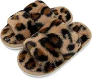 [Eichzhushp] Boys Girls Fuzzy Fluffy Slippers Soft Comfy House Home Warm Fur Slides Plush Open Toe Indoor Slip On for Kids