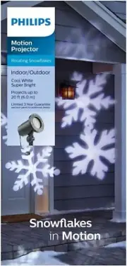 PHILIPS LED Rotating White SnowflakesChristmas Holiday Light Projector BRAND NEW