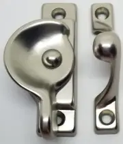 Decorative Solid Brushed Nickel Heavy Duty Spring Loaded Window Sash Lock Square