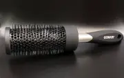 Conair Barrel Brush Volumize Round Nylon Bristle Hair Brush Black NEW