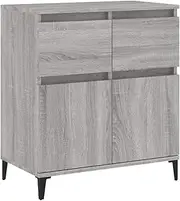 Sideboard Buffet Table Storage Cabinet Console Table with 2 Drawers & 2 Doors, Cupboard Side Cabinet for Kitchen Dining Room, Grey Sonoma 60x35x70 cm Engineered Wood