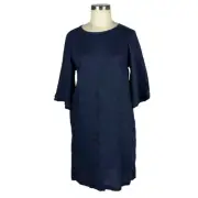 UNITED COLORS OF BENETTON Blue Pure Linen Mini Dress Size XS NWT Shift